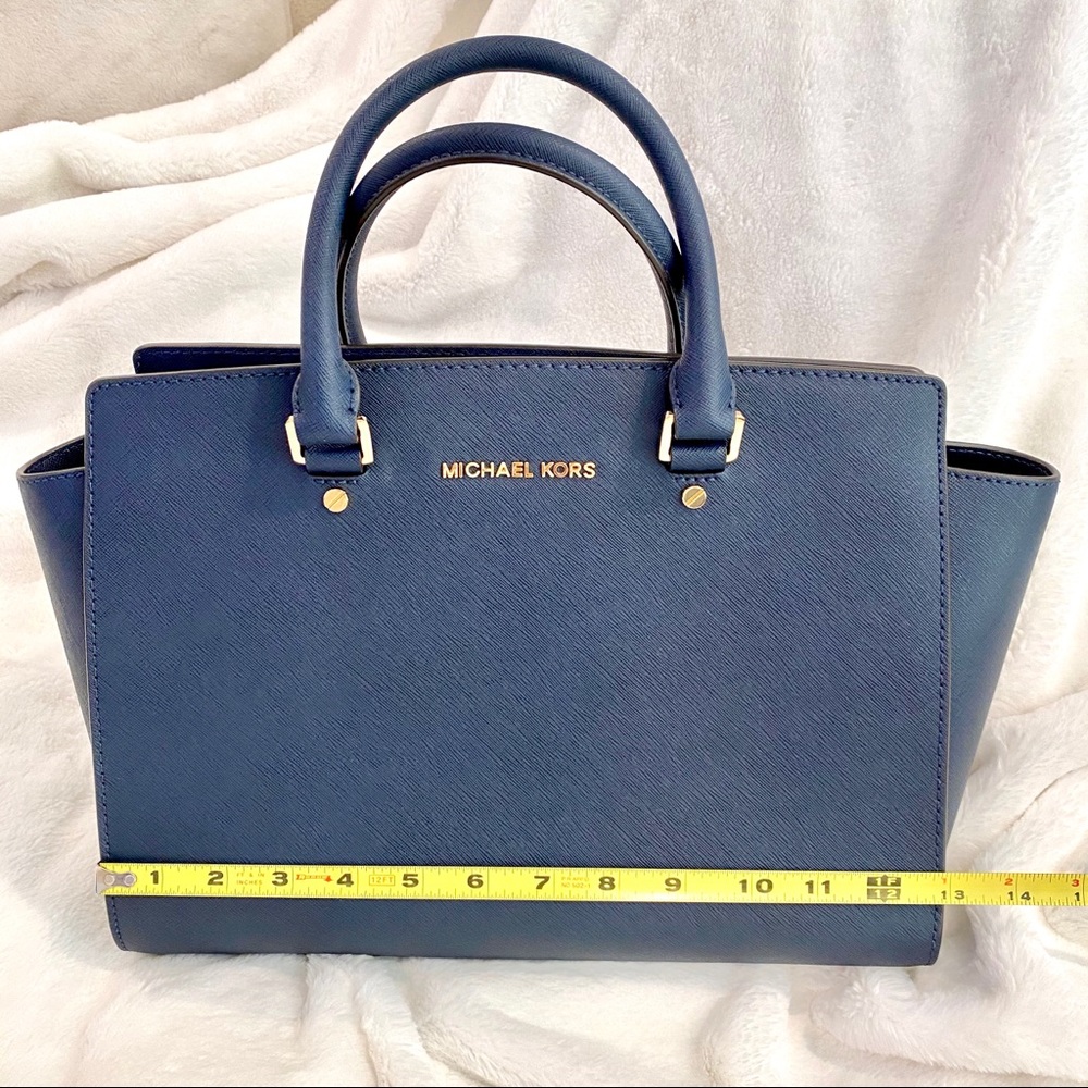 Selma Saffiano Leather Navy Handbag 👜